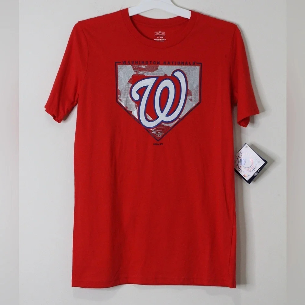 Washington Nationals Kids Short Sleeve Crew Neck Graphic T-Shirt XL Red NWT‎